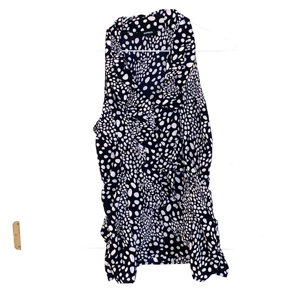 Express sleeveless dress career ruffle top